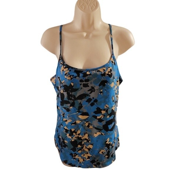 Apostrophe Floral Spaghetti Strap Tank Top Size Large - Picture 1 of 3